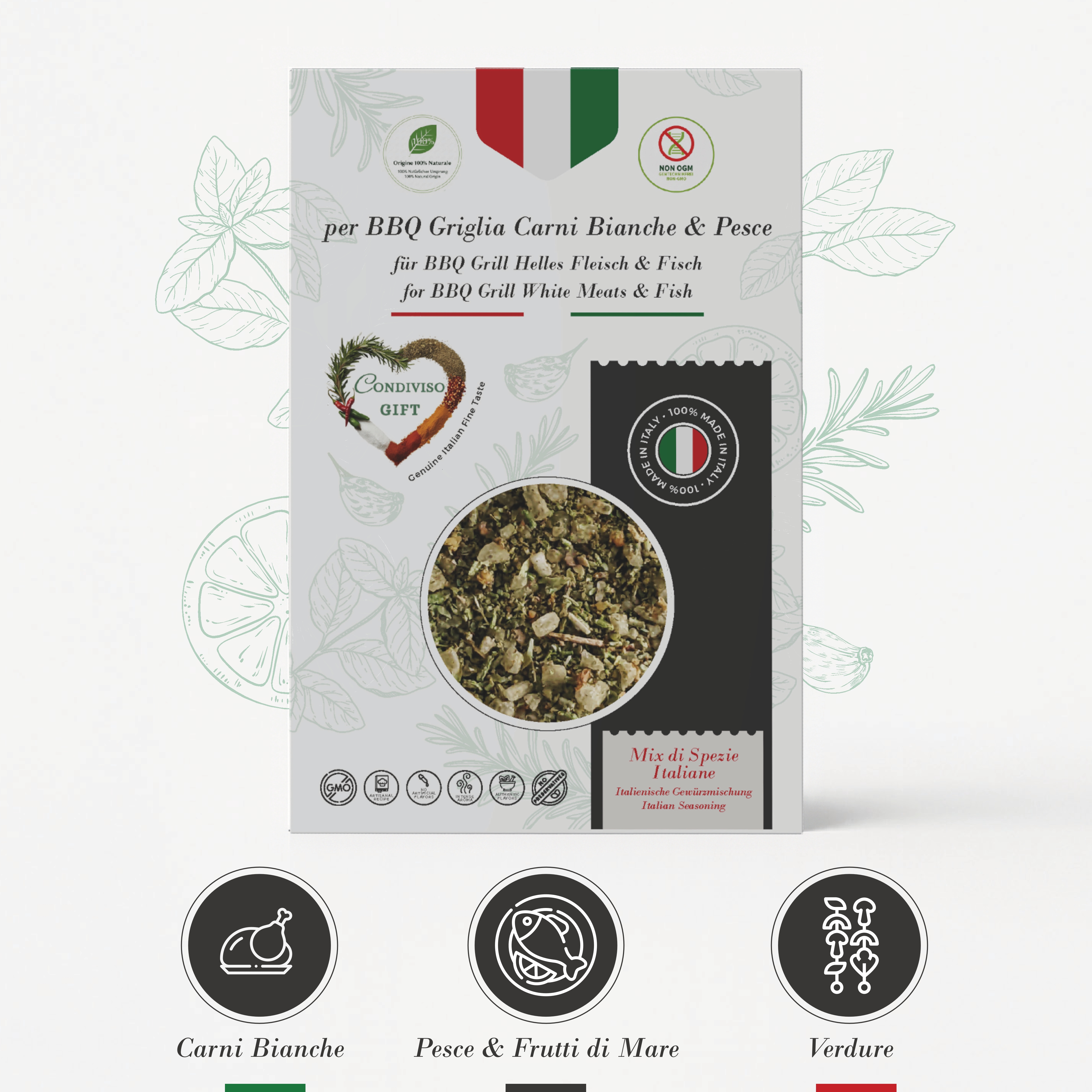Condiviso GIFT Vol.1 — Spezie per BBQ, Carni Bianche e Pesce con Sale di Trapani