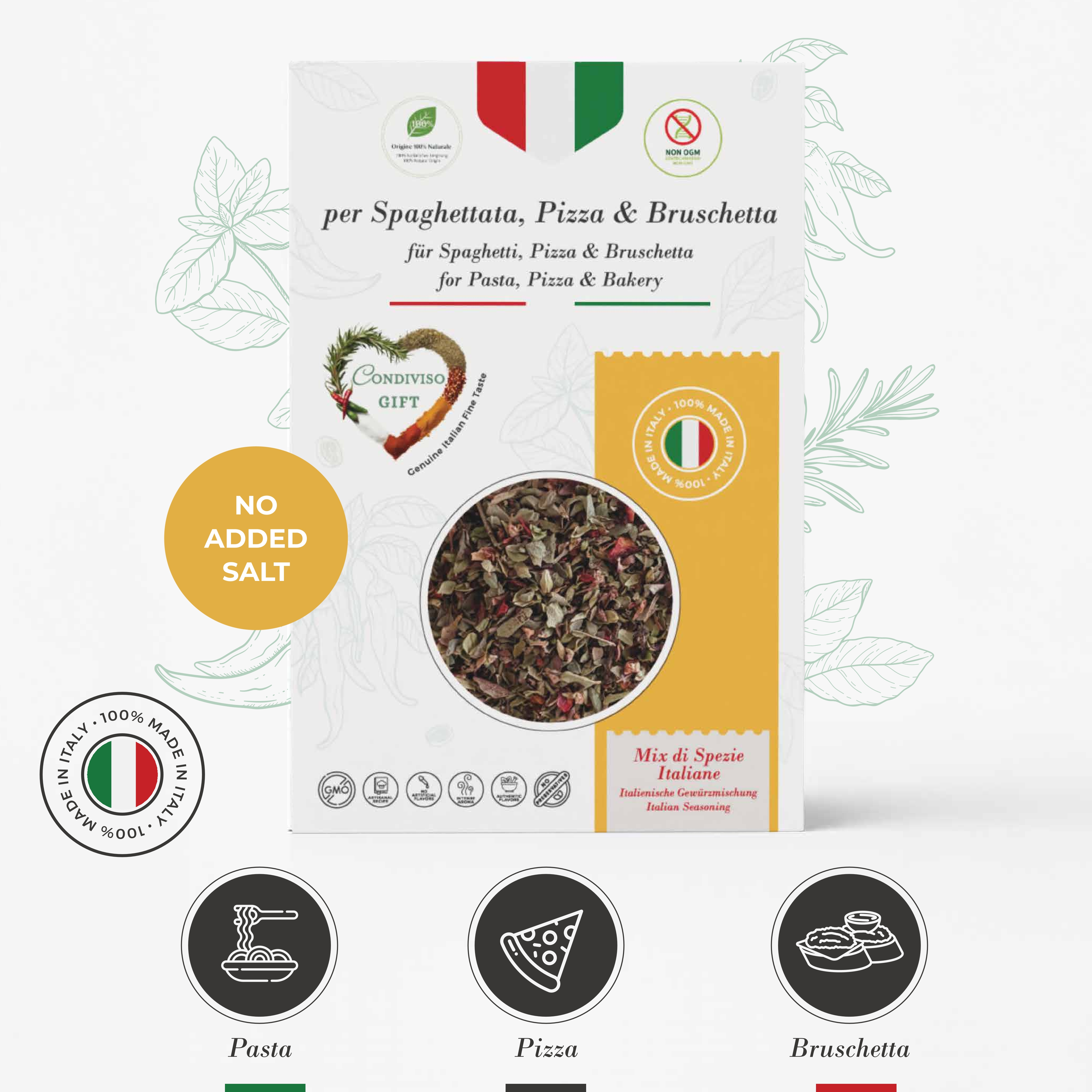 Condiviso GIFT Vol.2 — Spezie Senza Sale per Pizza, Pasta e Bruschetta